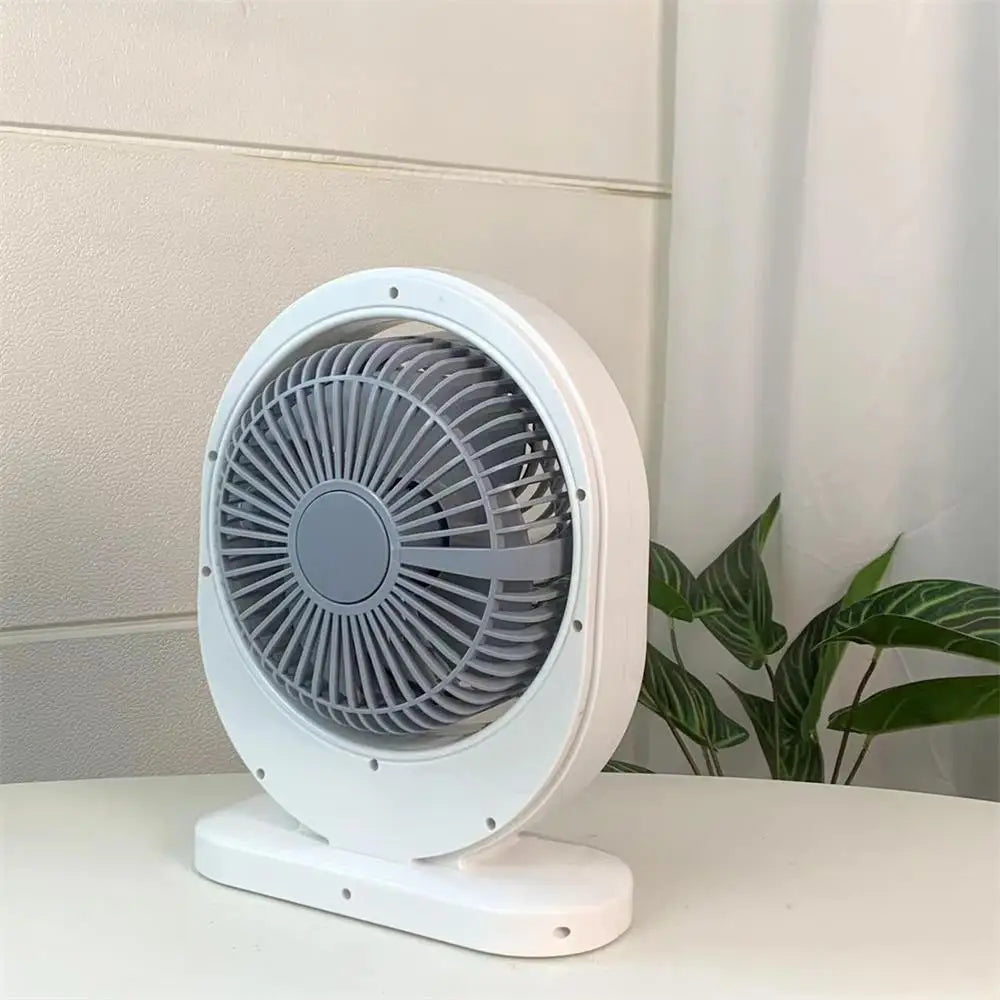 Electric Fan Solar Energy AC/DC 8in Rechargeable Table fan Outdoor with LED USB Ports Home Office Cooling Air Fan Household Desk