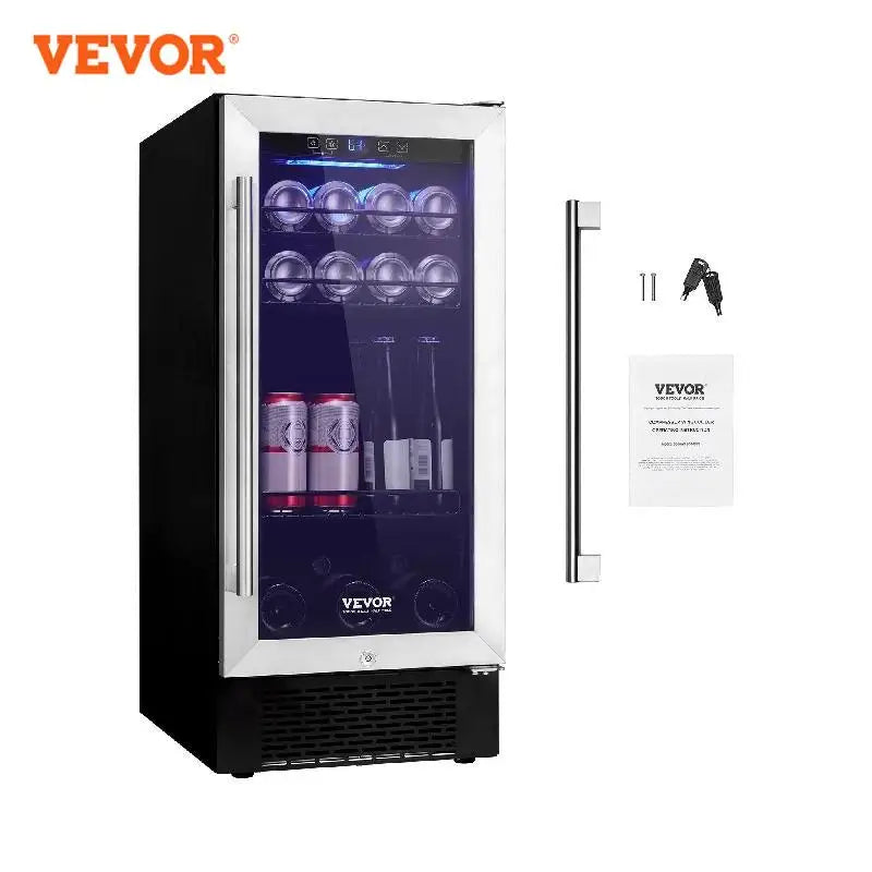 VEVOR Wine Cooler Beverage Cooler Capacity Under Counter Built-in or Freestanding Wine Refrigerator for Home Bar Drink Beer Soda