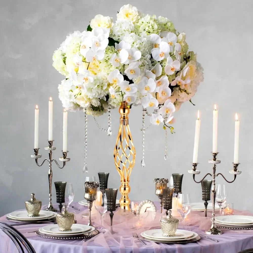 Support d'arrangement de fleurs en métal, 20 pièces, centres de table de fleurs de mariage, support de 20 pouces de haut, Vase de fleurs élégant en métal, pots de fleurs