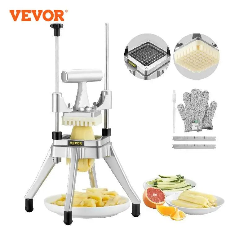 VEVOR 3/8,1/4 pouces manuel fruits légumes Dicer Cutter Commercial alimentaire Cutter en acier inoxydable trancheuse pour la maison Restaurant cuisine