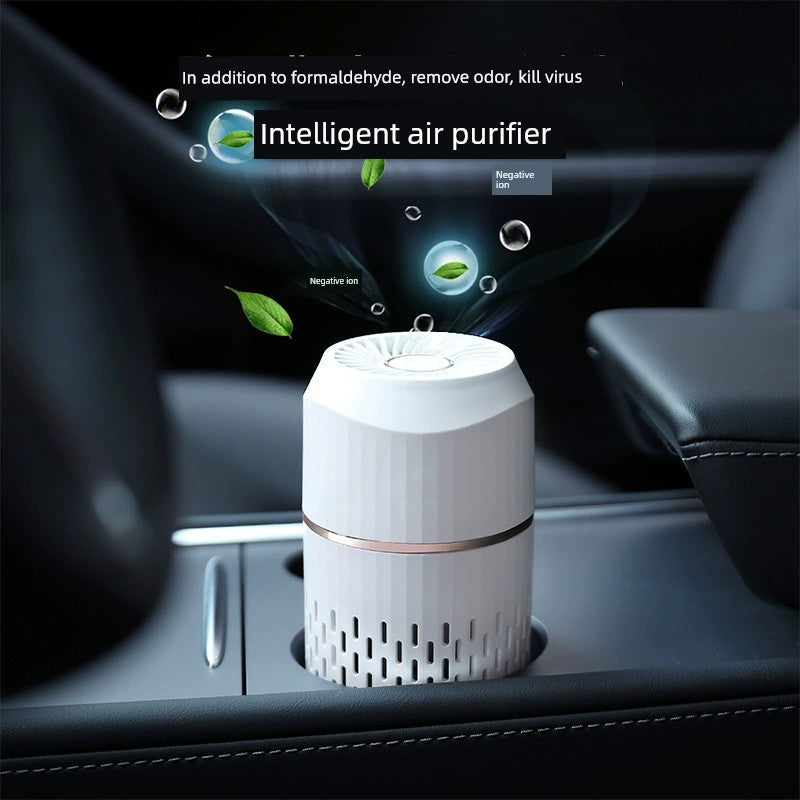 Purificateur d'air de voiture Rechargeable, élimination du formaldéhyde, élimination des odeurs, fumée, stérilisation par anions UVC, désodorisant de voiture