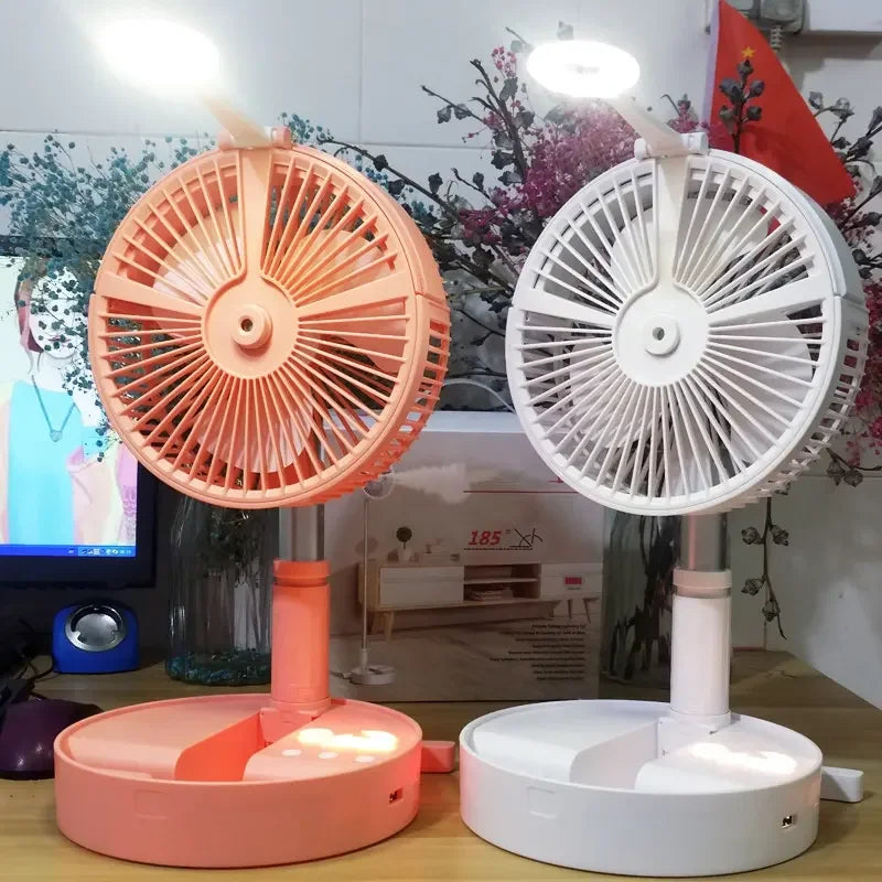 Portable Atomizing fan Personal Battery Powered Folding Water Mist Fan Stand Fan with for Desktop Home Travel Outdoor