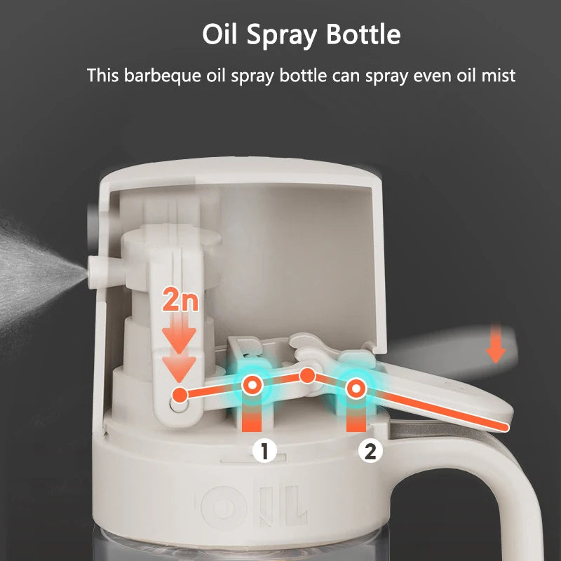 Botella pulverizadora de aceite de 250ml, dispensadores de aceite de cocina de vidrio de borosilicato alto, pulverizador de aceite de oliva para freidora, ensalada y hornear