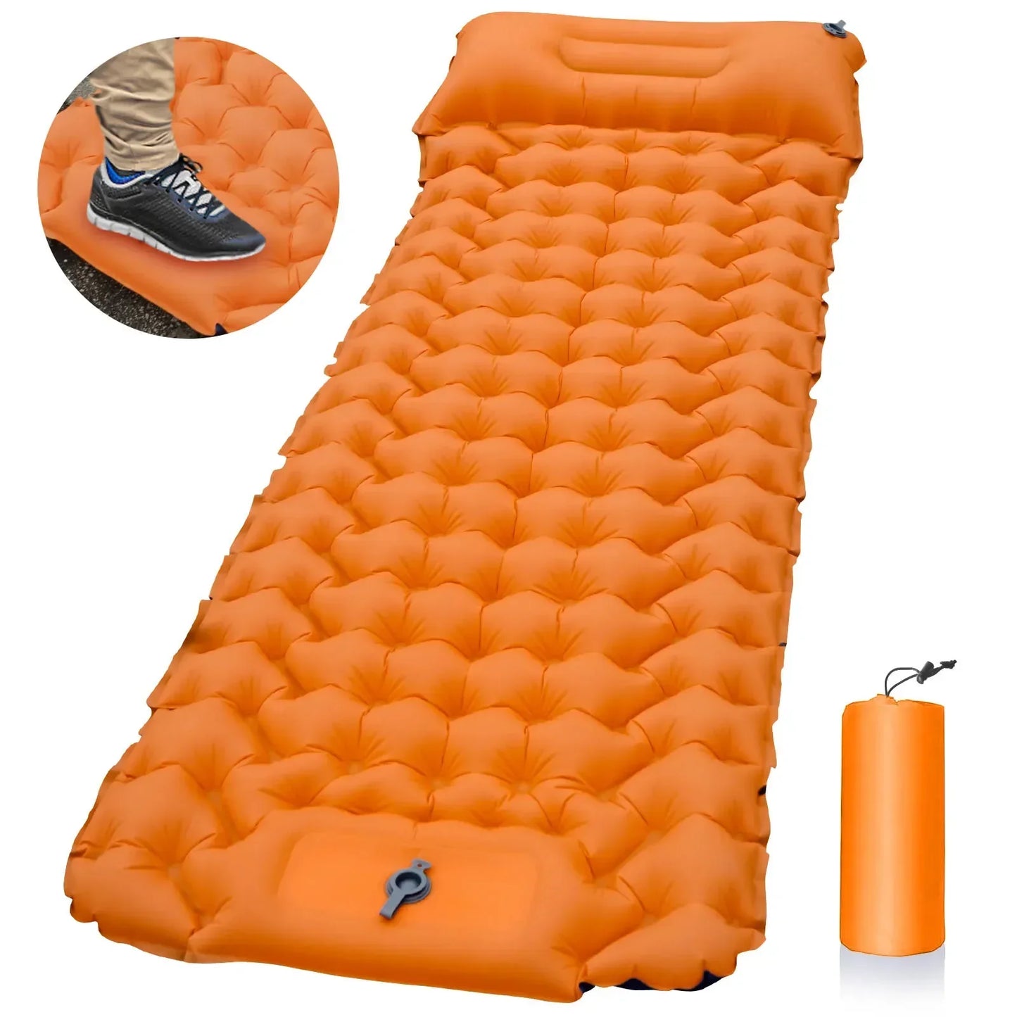 Almohadilla para dormir al aire libre, colchón inflable para acampar con almohadas, estera de viaje, cama plegable, cojín de aire ultraligero, senderismo