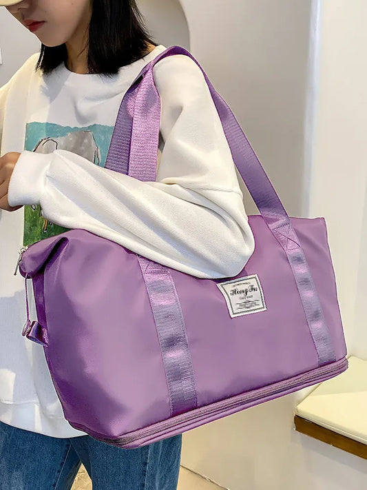 UNIXINU-Bolso de viaje de nailon impermeable para mujer, bolsa de mano deportiva para gimnasio, almacenamiento de gran capacidad, bolso de equipaje