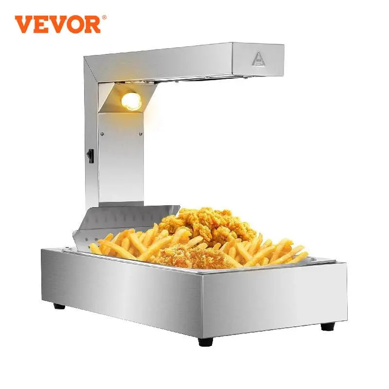 VEVOR – chauffe-frites Durable, Station de décharge, lampe chauffante pour aliments, anneau d'oignon de poulet autoportant en acier inoxydable, usage Commercial et domestique