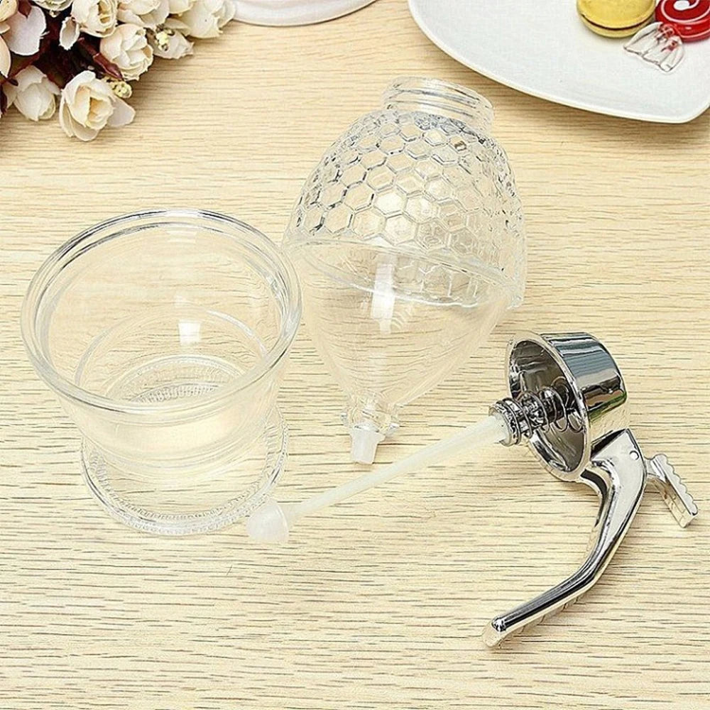 Japanese Style Honey Jug Honey Jar Squeeze Bottle Sharp Spout Honey Bottle Acrylic Honey Jam Press Dispenser