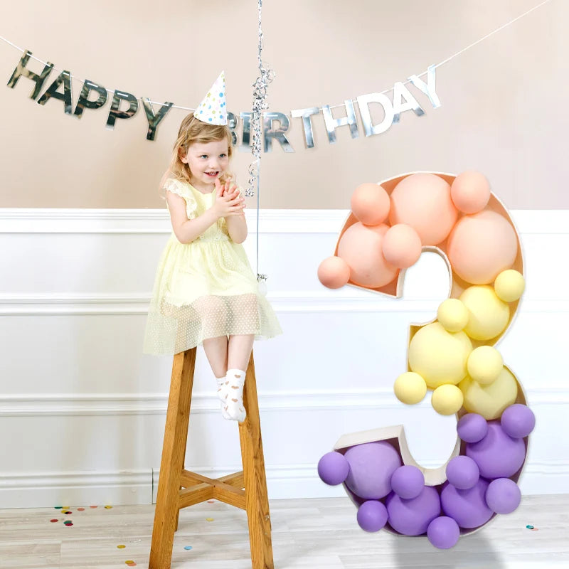 93 Giant Birthday Figure 0-9 Balloon Filling Box 18th Birthday Decor Number 30 40 50 Balloon Frame Anniversary Decoration