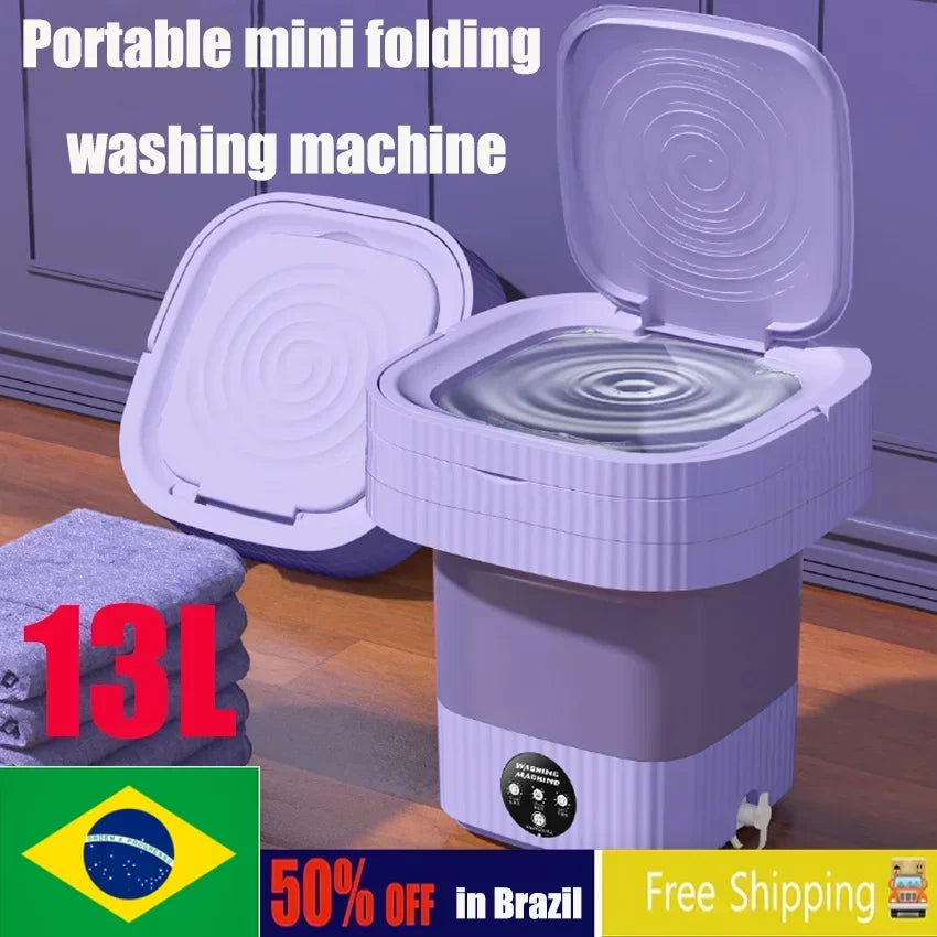 Mini lavadoras plegables portátiles de 13L, calcetines, ropa interior, bragas, lavadora automática retráctil, lavadora de sujetadores para el hogar y de viaje