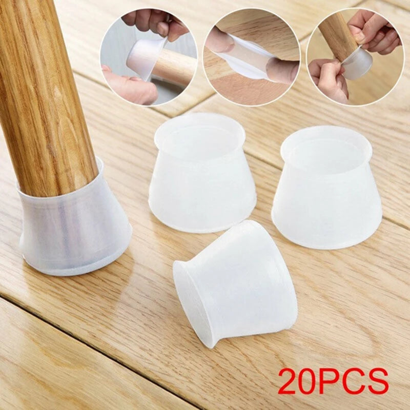 20 piezas cubierta protectora de patas de muebles de PVC, almohadilla para pies de mesa, Protector de suelo para patas de silla, protección de suelo, almohadilla antideslizante para patas de mesa