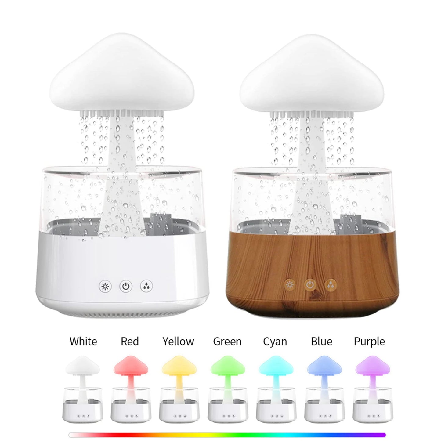 Humidificateur d'air en forme de champignon et de nuage de pluie, veilleuse colorée, hydrate la peau, soulage la Fatigue, cadeaux pour la famille et les amis, 450ML