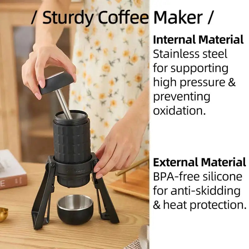 STARESSO Mirage SP300 PLUS Machine à expresso portable Cafetière manuelle 180 ml Cafetière à infusion rapide Double shot Expresso crémeux