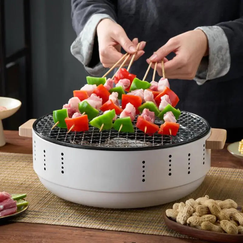 Barbecue à charbon de bois, poêle isolant thermique, support de Barbecue fendu, viande grillée, poêle à Steak frit