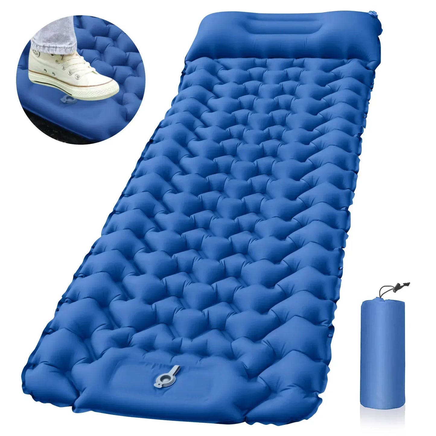 Almohadilla para dormir al aire libre, colchón inflable para acampar con almohadas, estera de viaje, cama plegable, cojín de aire ultraligero, senderismo