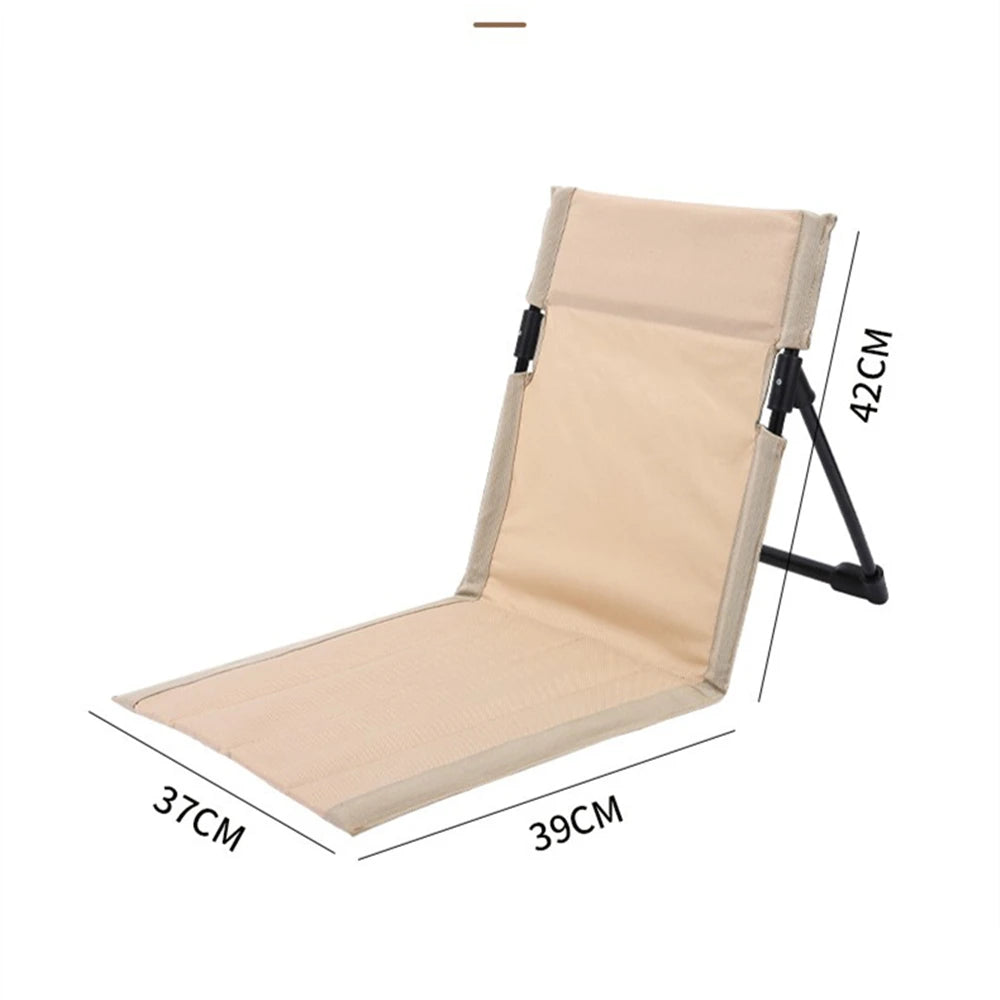 Silla plegable para acampar al aire libre, silla reclinable individual para jardín y parque, cojín con respaldo para Picnic, Camping, silla de playa plegable