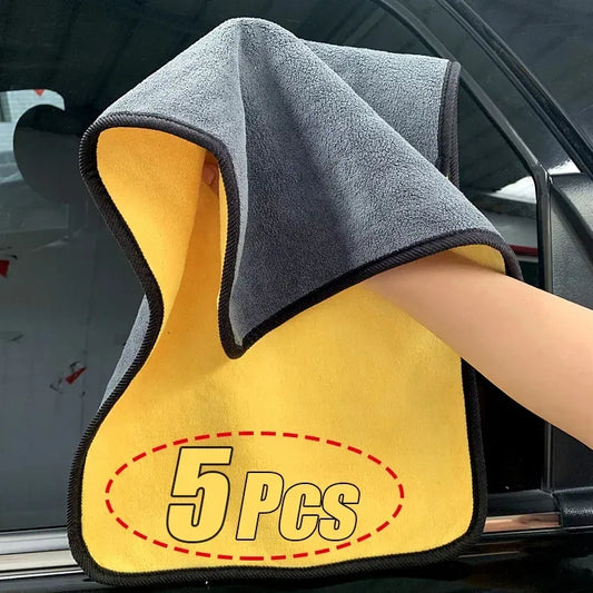 1/3/5 Pièces Serviette De Nettoyage En Microfibre Chiffons De Nettoyage De Voiture Détail Professionnel Séchage De Voiture Serviette En Microfibre Serviette De Lavage Accessoires