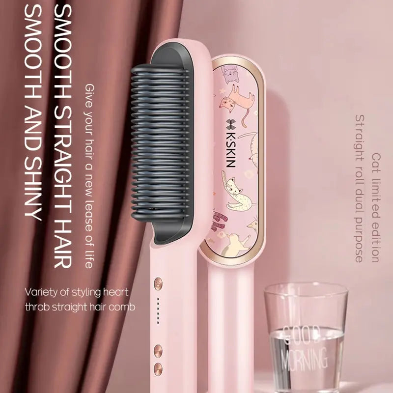 KSKIN – lisseur de cheveux 2 en 1, brosse multifonctionnelle professionnelle, peigne à cheveux plat, meilleure vente