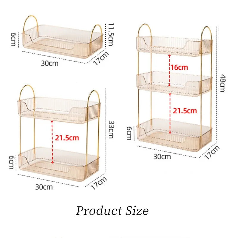 Estantes de almacenamiento para baño, organizador de cocina para el hogar, estante para cosméticos, cuidado de la piel, champú, lápiz labial, Perfume, soporte de mesa, 2 colores