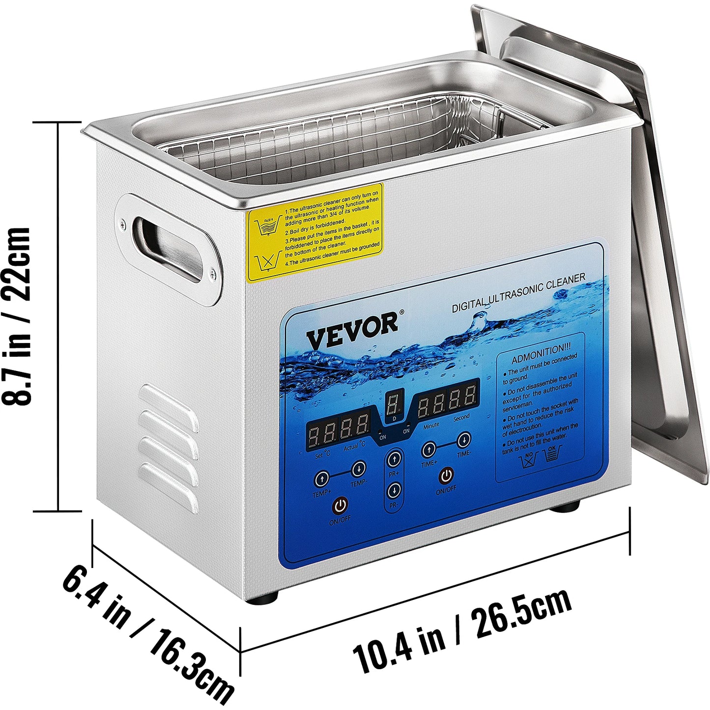 VEVOR – nettoyeur à ultrasons 3L 6L 10L 15L, Mini Machines à laver portables 36-40KHz, lave-vaisselle à fréquence réglable, appareil ménager