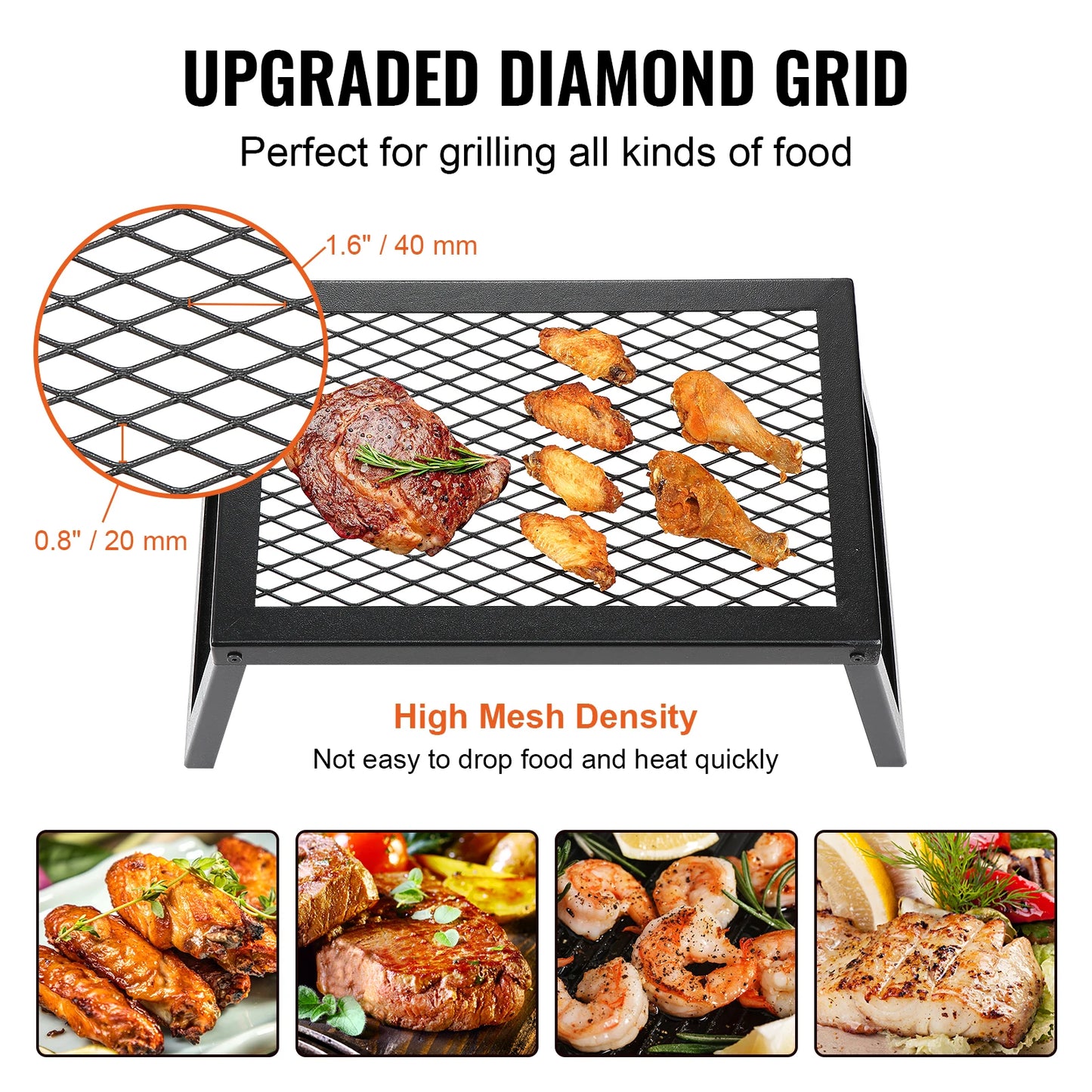 VEVOR 18/24in Barbecue Charcoal Grill Outdoor Home Appliance for Outdoor Cooking Camping Picnics Beach