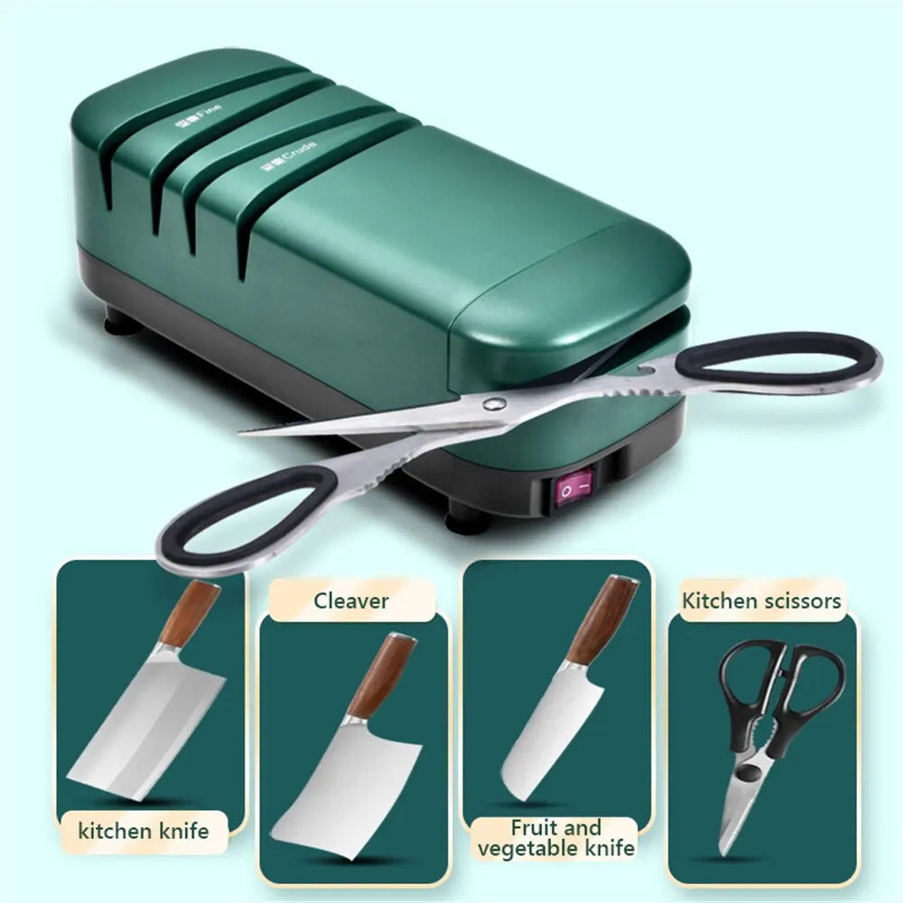 Afilador de cuchillos eléctrico profesional, afilador de tijeras para el hogar, sistema de afilado de cuchillos de cocina de 2 etapas, afilado rápido