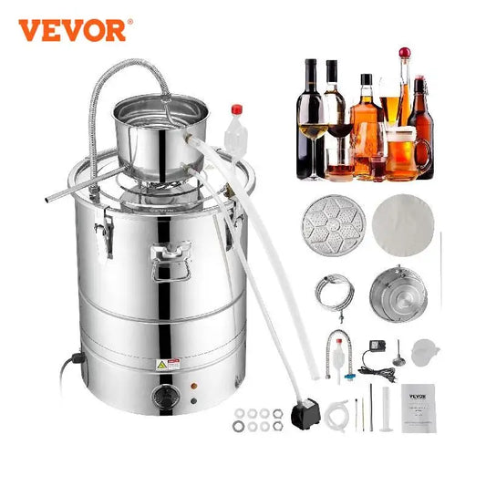 VEVOR 30/50L Stainless Steel Alcohol Distiller Alcohol Still Essential Oil Brewing DIY Whisky Wine Brandy Distillery Home Use