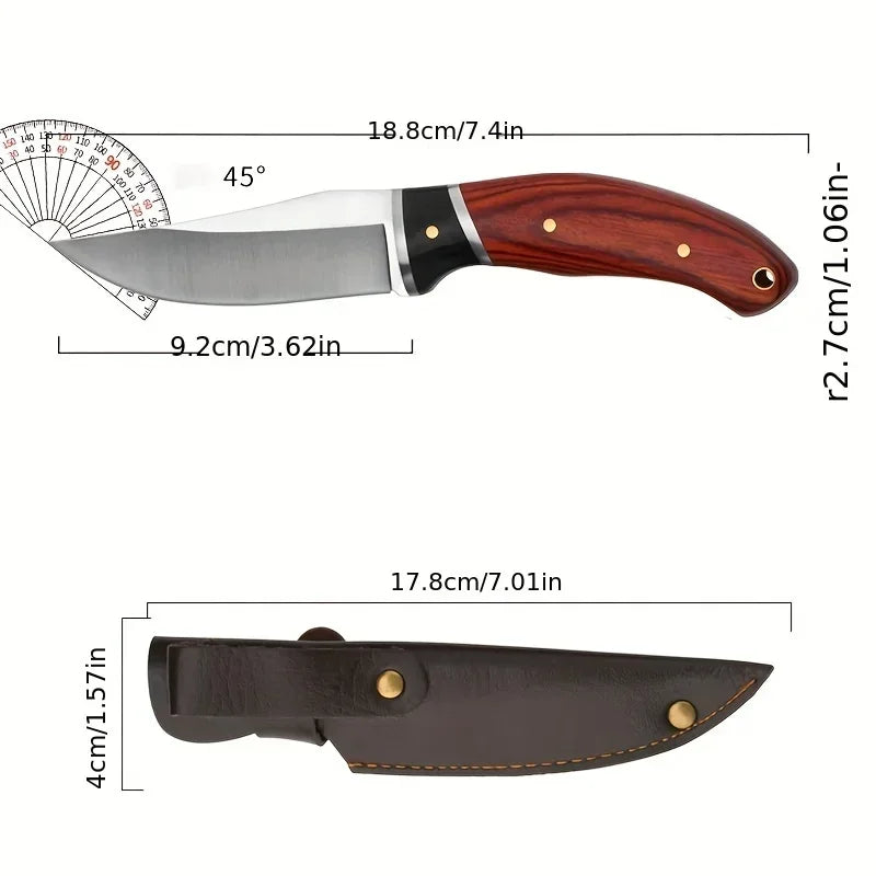 1 cuchillo de cocina de acero inoxidable, funda para cuchillo de bolsillo EDC portátil para frutas, cuchillo para cortar carne para cocina, adecuado para el hogar y la barbacoa