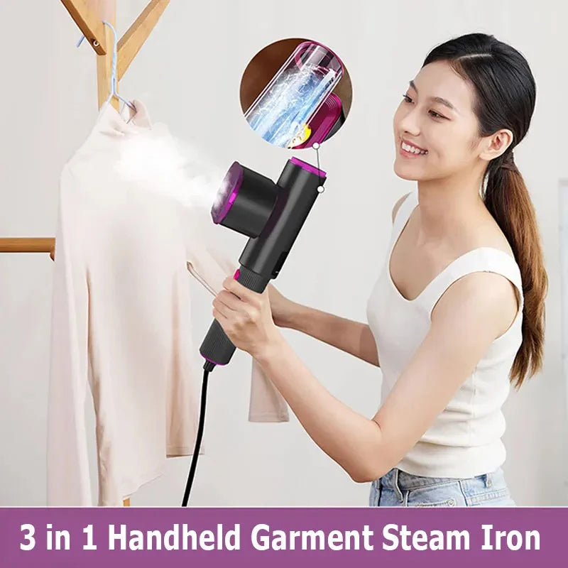 Portable Handheld Garment Steamer Iron Mini 3 in 1 Vertical Rotatable Wet Dry Ironing Irons for Clothes Travel Household Tools