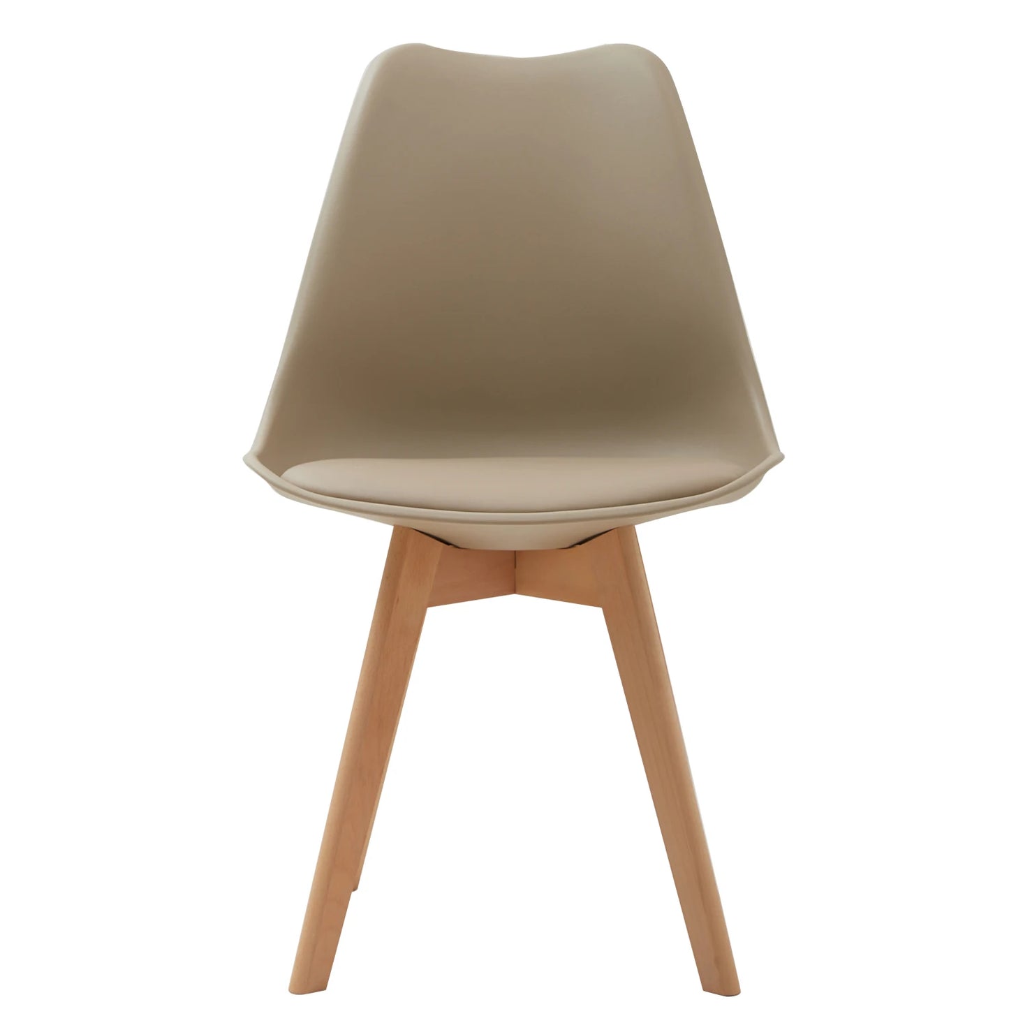 EGOONM Juego de 4 Sillas de Comedor Nórdicas Inspiradas en Madera Maciza Asiento Acolchado de Plástico con Cojín de PU para Sala de Estar Muebles de Oficina Hogar