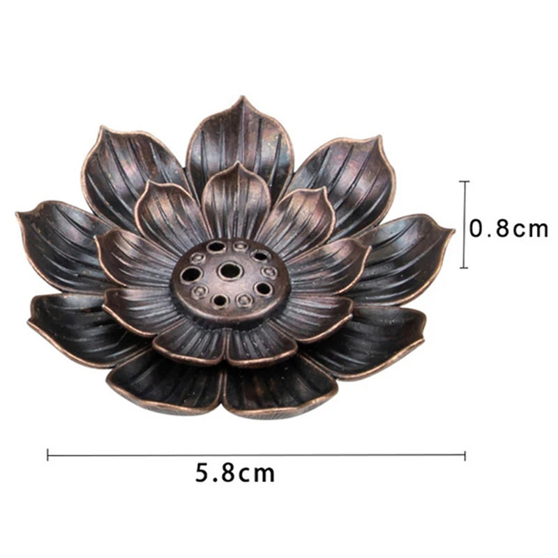 Nouveau 1PC alliage brûleur d'encens bâton support plaque bouddhisme Lotus encensoir Bronze capucine brûleur d'encens