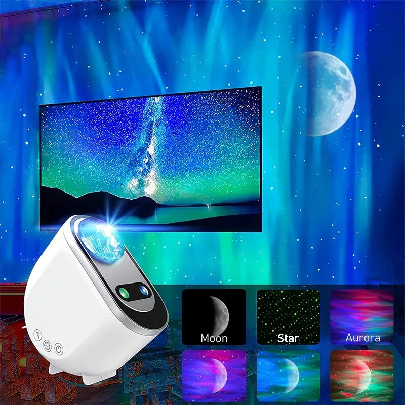 Aurora Borealis Starlight Projecteurs LED Galaxie Étoile Atmosphère Galaxie Veilleuse Maison Chambre Ciel Lune Lampe Chambre Décor Cadeau