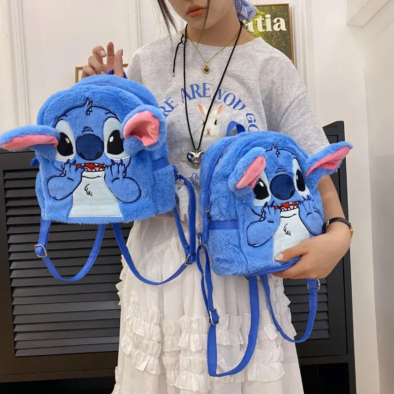 Disney point nouveau sac à dos en peluche dessin animé mode 3D Mini sac à dos pour femmes grande capacité mignon cartable pour enfants de haute qualité