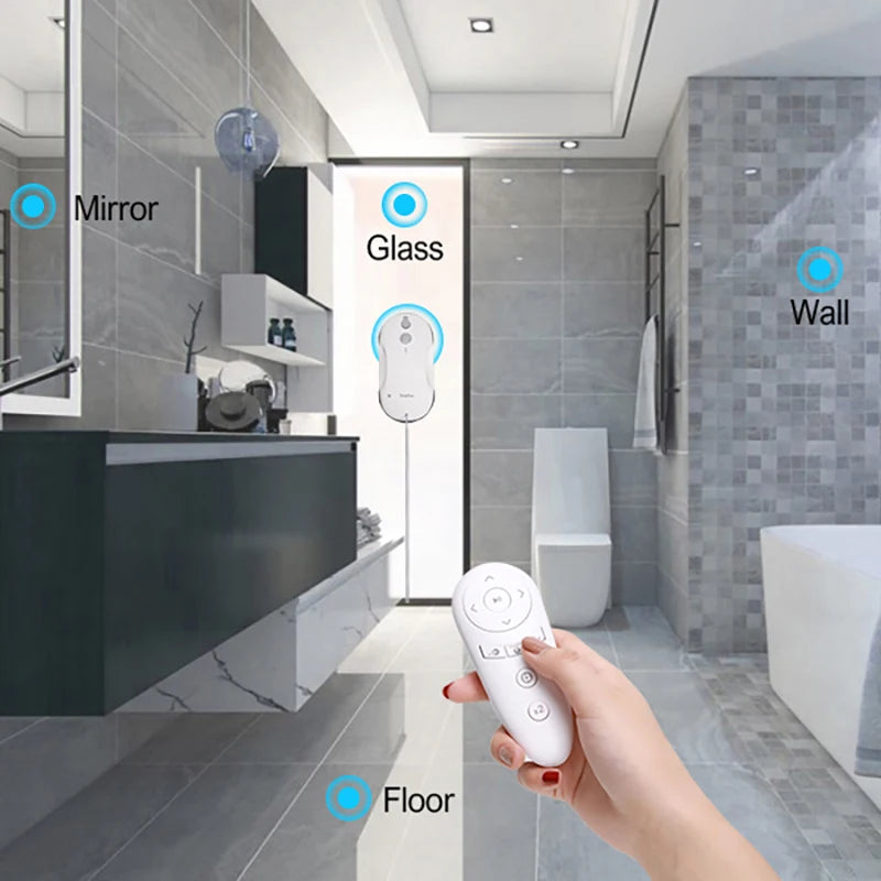 TOOKFUN-limpiador de ventanas robótico inteligente CW1, eléctrico, para el hogar, con pulverizador, limpieza al vacío automática, succión ciclónica de 3000Pa, segura y rápida