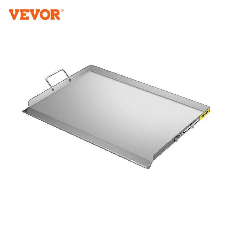 VEVOR Stainless Steel Stove Top Griddle for Gas Grill Bakeware with 2 Handles Extra Drain Hole for Outdoor Camping BBQ Charcoal