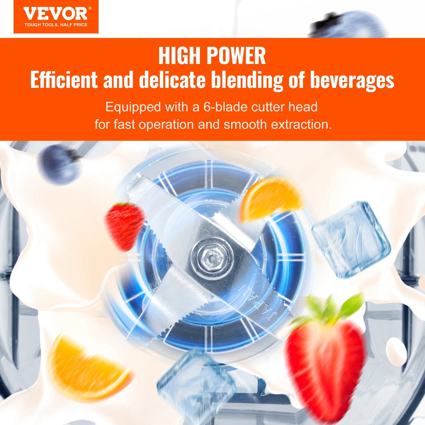 VEVOR 2L Smoothie Blender Commercial Grade Food Fruit Processor Multifunctional Mixer Make Shakes And Crush Technology for Home