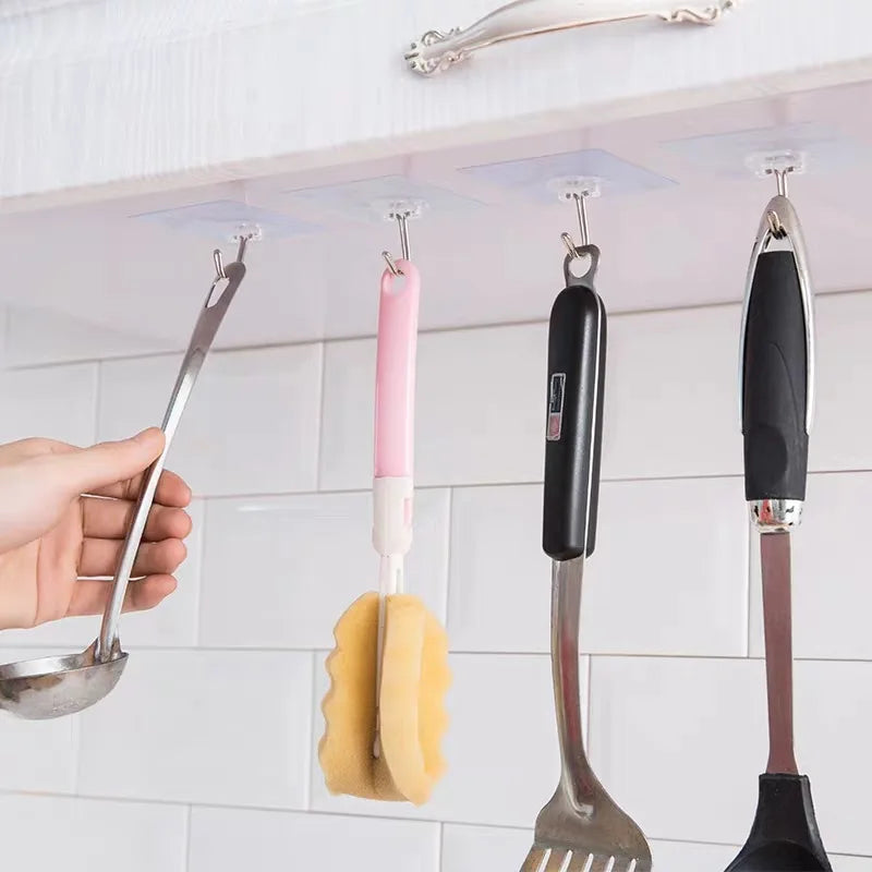 Ganchos autoadhesivos fuertes transparentes gancho para abrigos baño cocina pegatina para colgar en la pared sin perforar artículos con envío gratis