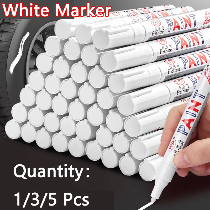 Ensemble de stylos marqueurs blancs, 2.0mm, stylo Gel blanc étanche à l'huile, pour bricolage, Graffiti, marqueur de croquis, papeterie d'écriture, fournitures scolaires, brosse