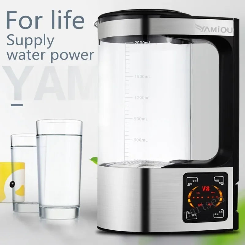 2L Rich Hydrogen Water Bottle Alkaline Water Ionizer Machine Filter Drink Hydrogen Water Generator 110V/220V