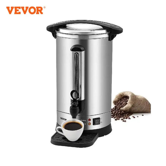 VEVOR 65/110 Cups Stainless Steel Coffee Thermos Urn Commercial Hot Water Dispenser for Camping Fast Brewing Easy Cleaning