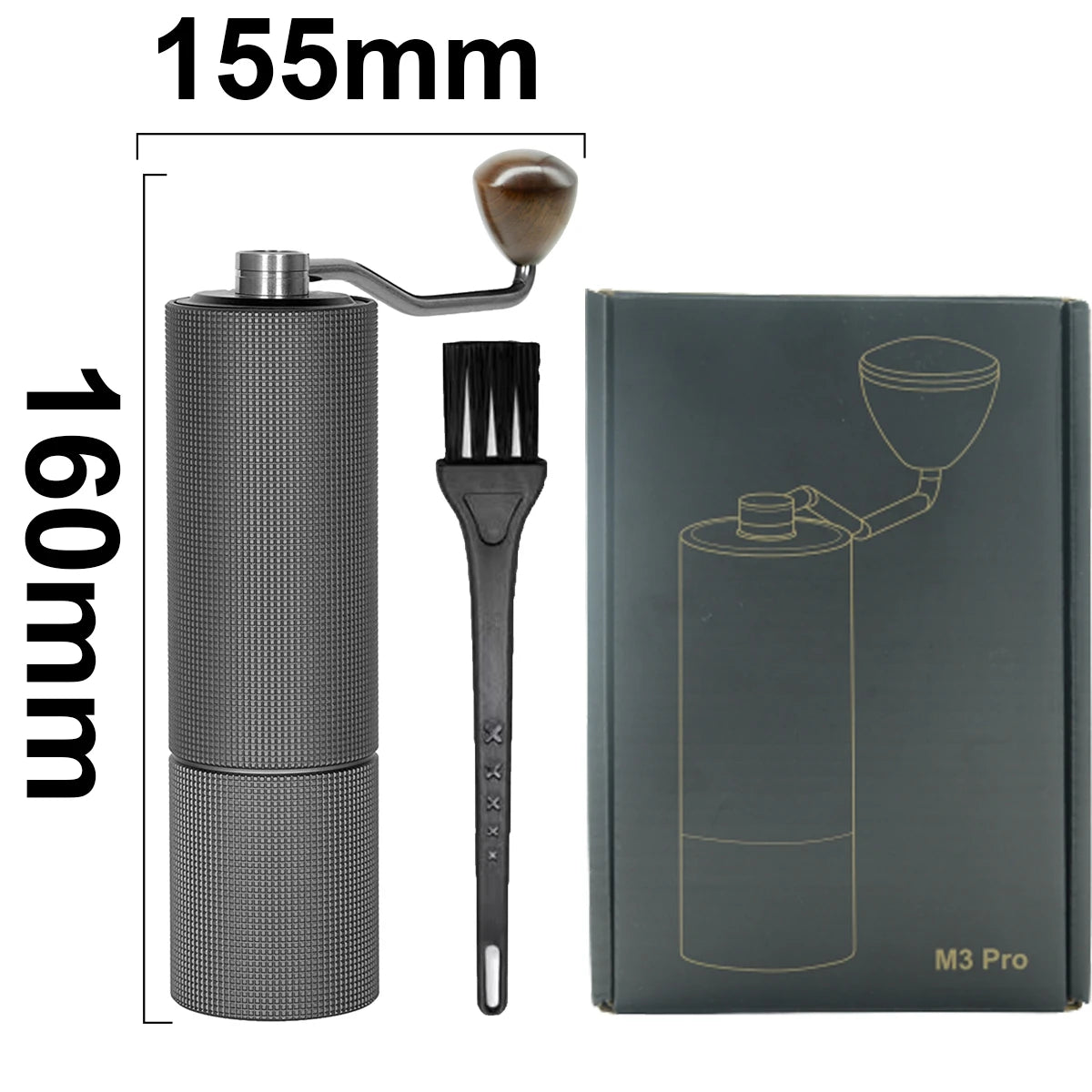 Manual Coffee Grinder With 5core Bearings Portable Coffee Mill Titanium Plating Burr