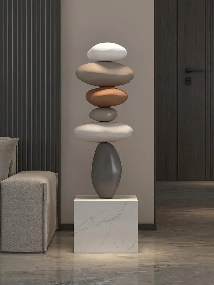 Decoración creativa para el hogar, piedra grande de 80CM, estatua de piedra brillante, escultura de Feng Shui para interiores, decoración creativa para el hogar, accesorios para sala de estar