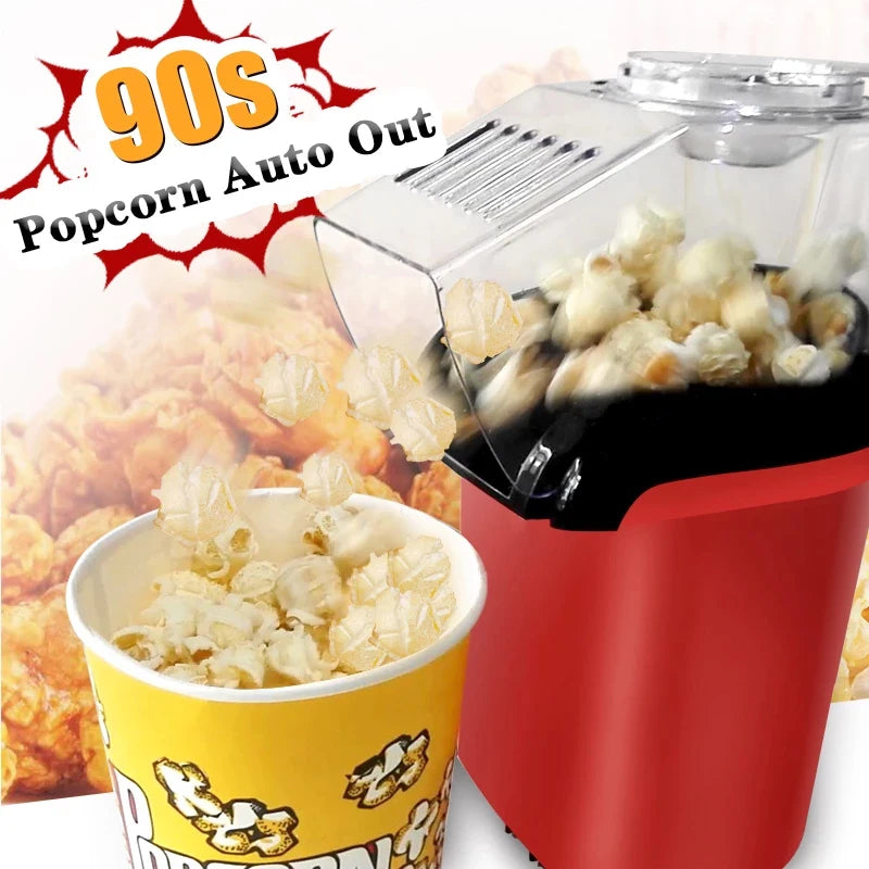 110V/220V Popcorn Machine Household Healthy Hot Air Oil Free Corn Popcorn Maker For Kitchen Kids Home-made Popcorn Movie Snack