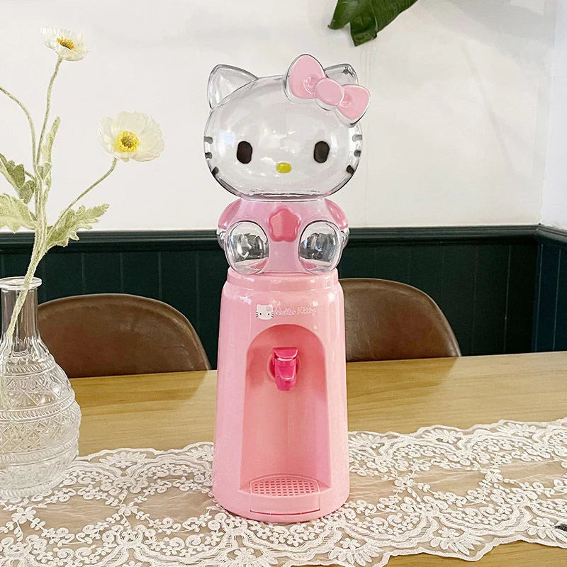 Dispensador de agua Kawaii Sanrio Hello Kitty, Mini exprimidor con dibujos animados My Melody para dormitorio, hogar, cocina, fuente de agua con prensa para niños, juguete