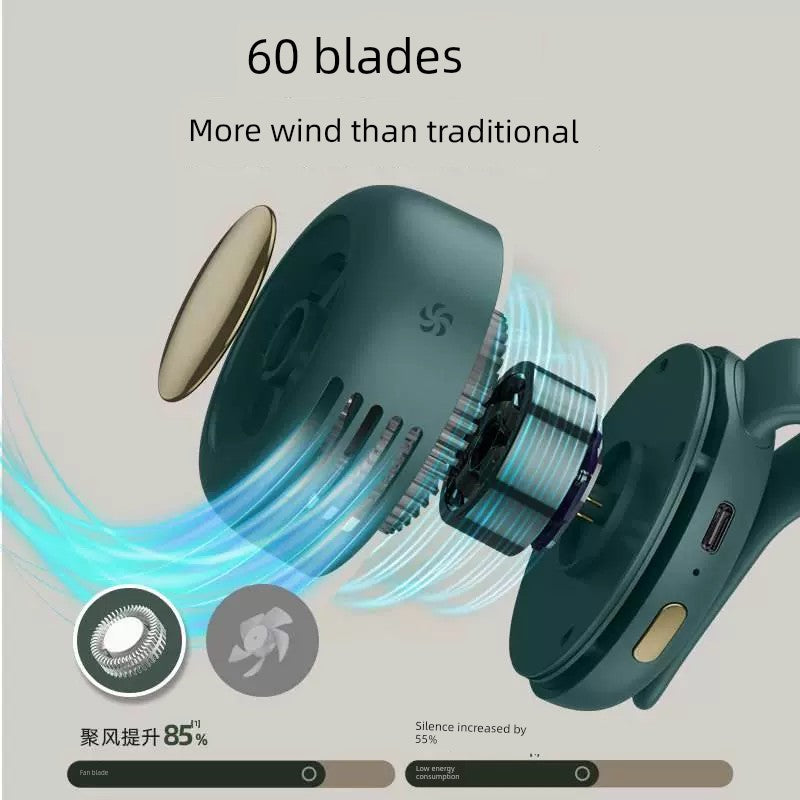 Handheld USB Bladeless Fan Portable Button Small Mini Portable Children Student Cute Small Cyclone Fan