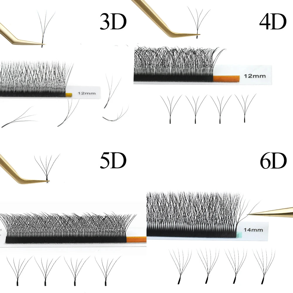 NAGARAKU floraison automatique W forme Bloom 3D 4D 5D 6D Extensions de cils en éventail préfabriqué lumière douce naturelle pleine Dense