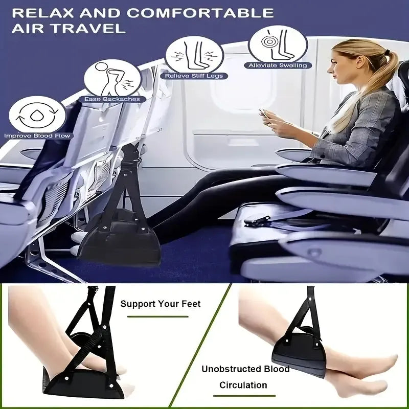 1pcs Aircraft Rest Foot Office Hanging Adjustable Simple Leg Hammock Accessories Table Feet Stool Car Travel Rest Foot Pad