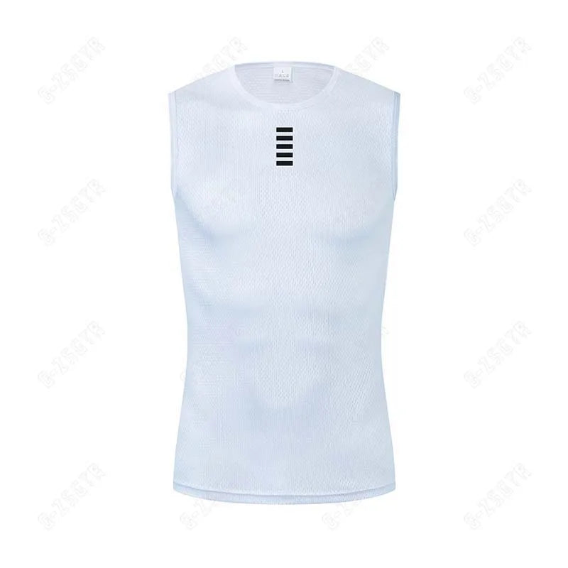 Cycling Base Layer Reflective Underwear White Cycling Jersey Sport Vest Men Undershirt Quick Dry Elastici Vest Road Bike Jersey