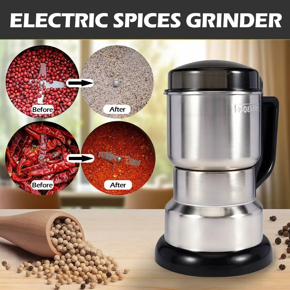 Molinillo de café eléctrico de alta potencia, máquina trituradora de cereales para cocina, nueces, granos, especias, molinillo de café multifuncional para el hogar