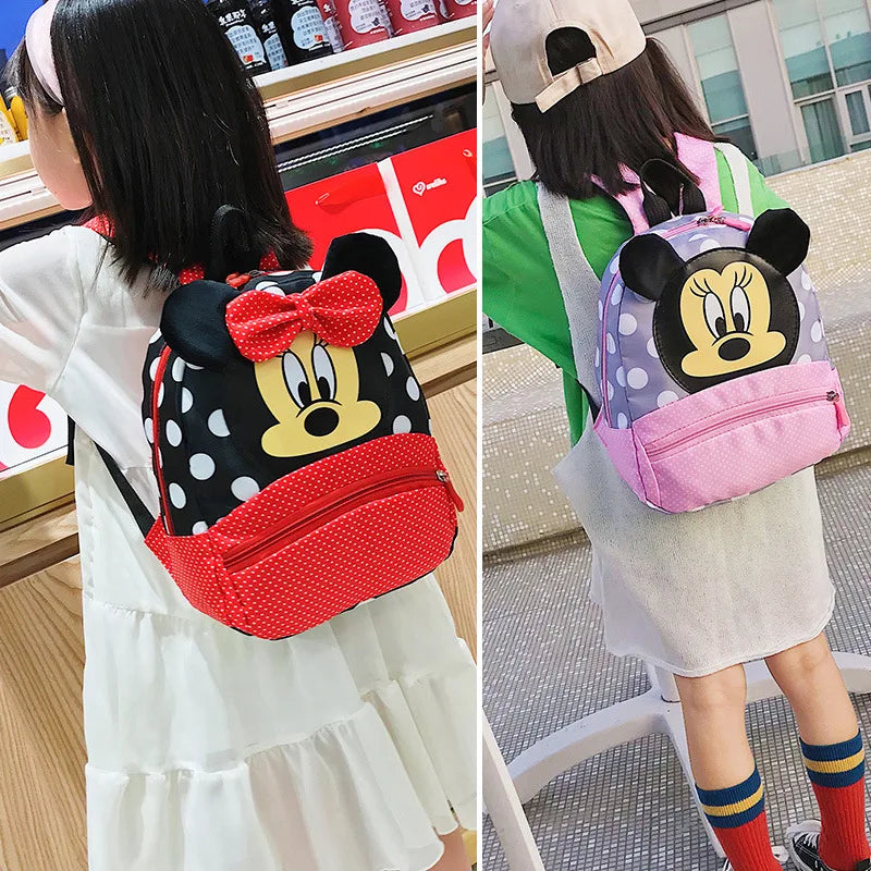 Sac à dos dessin animé Disney pour bébés garçons et filles, joli cartable Minnie Mickey Mouse, cartable de maternelle, cadeau pour enfants