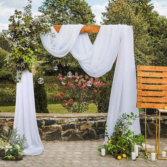 Rideau en tissu mousseline de soie pour arc de mariage, draperie d'arrière-plan pour scène de mariage, décoration suspendue pour cérémonie et réception